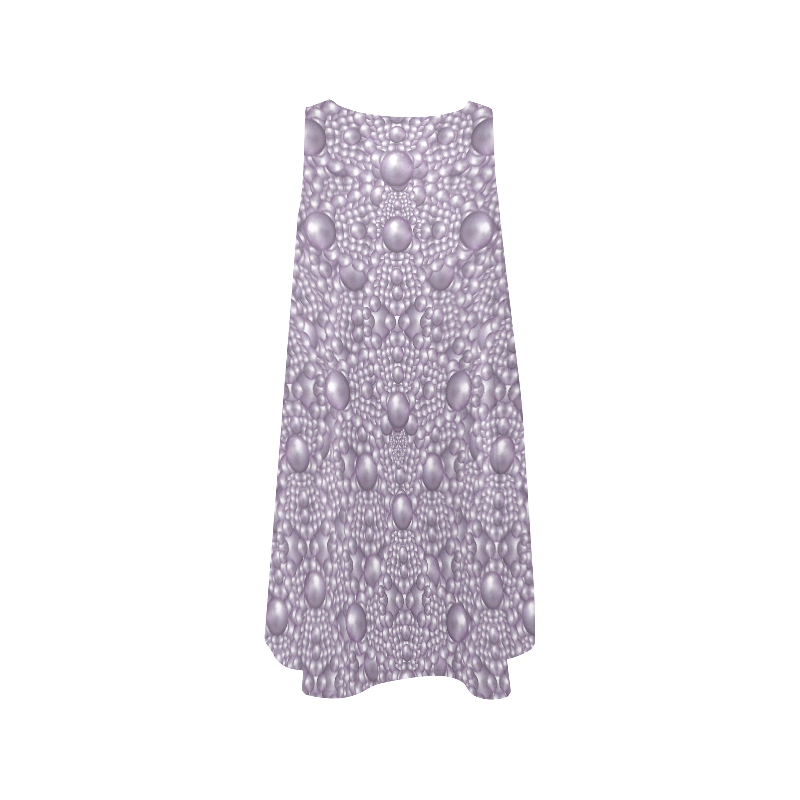 festive purple pearls Sleeveless A-Line Pocket Dress (Model D57)