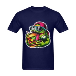 IGUANA EATING CHEESEBURGER 3 Men's Slim Fit T-shirt (Model T13)