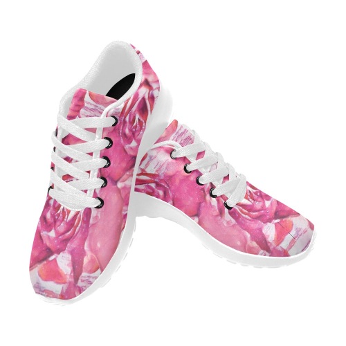 Sweet Summer Roses/Abstract Watercolor Design Women’s Running Shoes (Model 020)