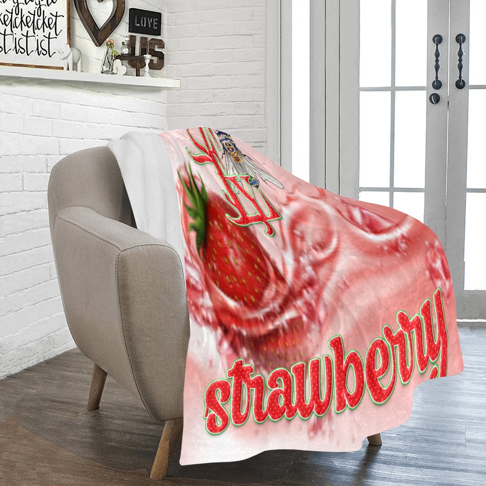 Strawberry Black Ultra-Soft Micro Fleece Blanket 40