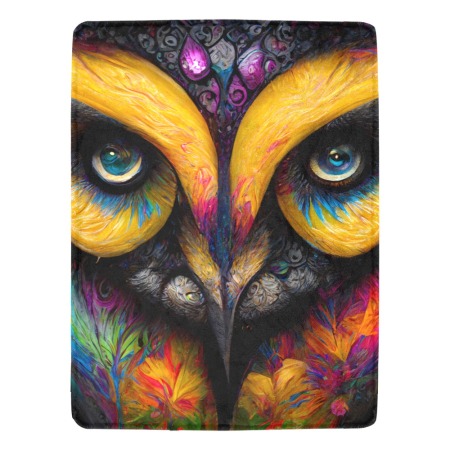 Vibrant Owl Eyes Fleece Blanket 60x80