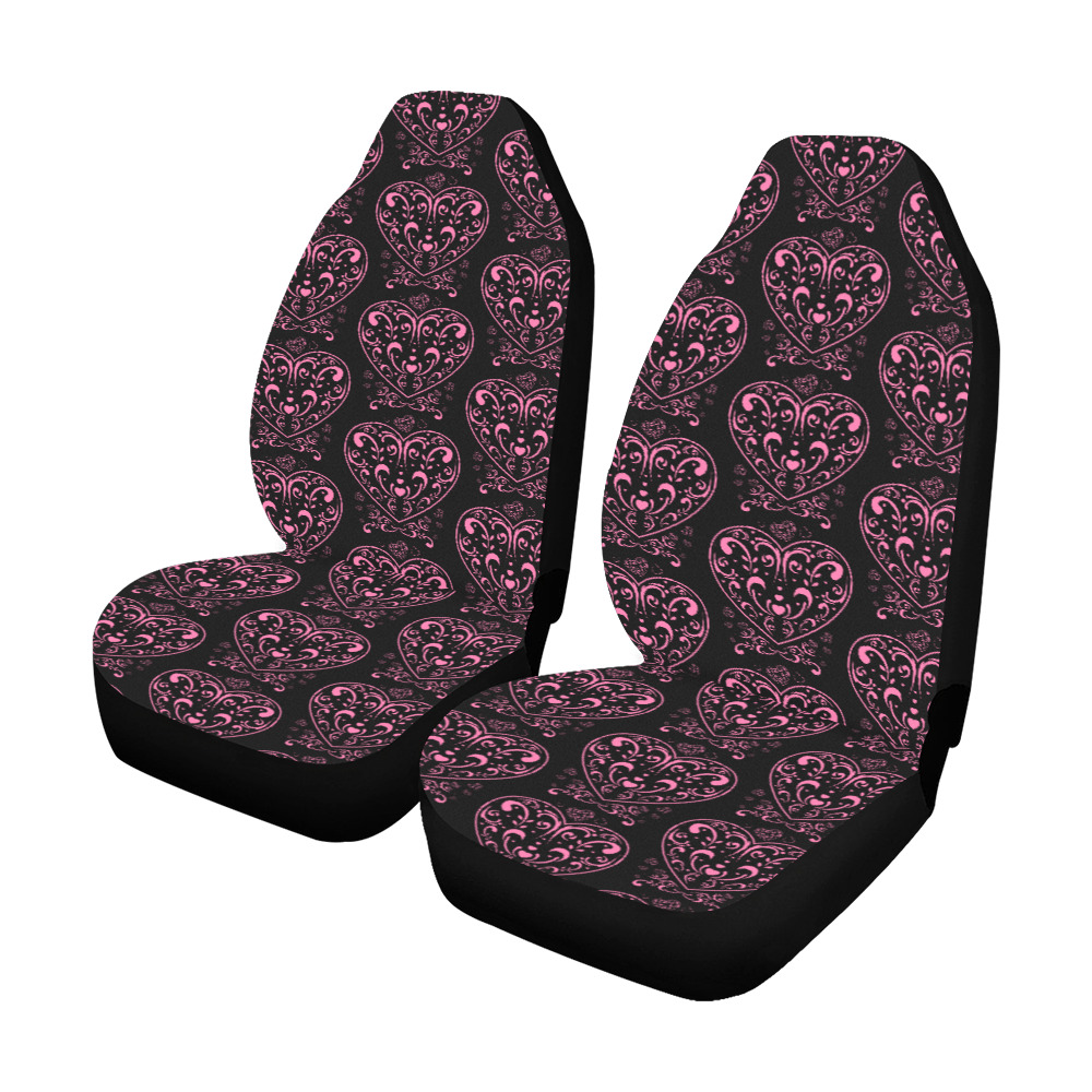 Ornamental Valentine's Day Heart Car Seat Covers (Set of 2)