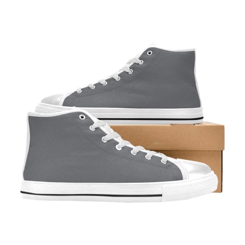 Poppy Seed Men’s Classic High Top Canvas Shoes (Model 017)