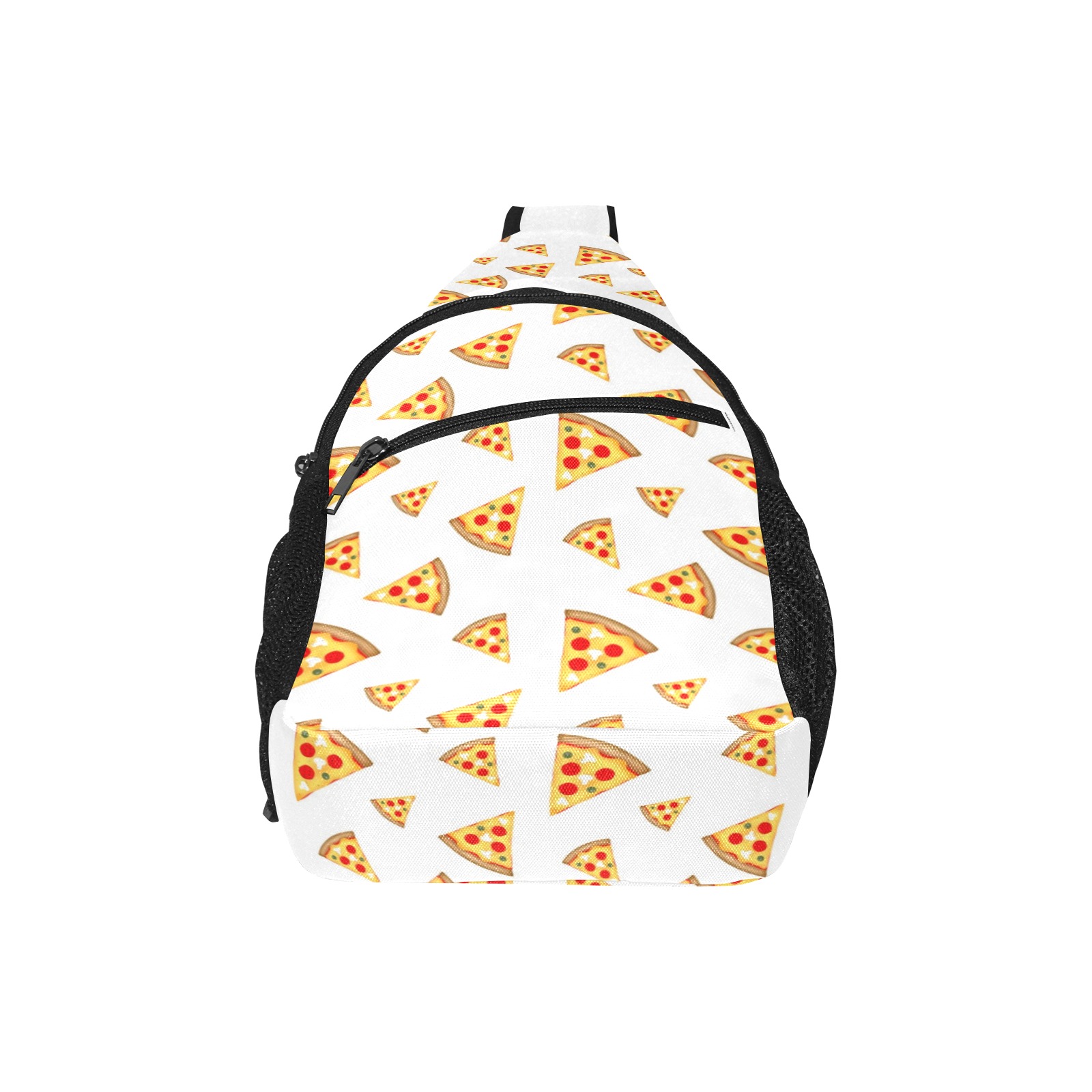 Cool and fun pizza slices pattern on white All Over Print Chest Bag (Model 1719)