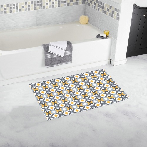 Retro Angles Abstract Geometric Pattern Bath Rug 16''x 28''