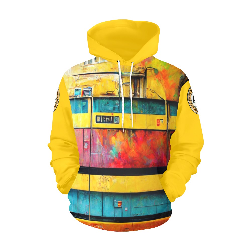graffiti style train All Over Print Hoodie for Men (USA Size) (Model H13)