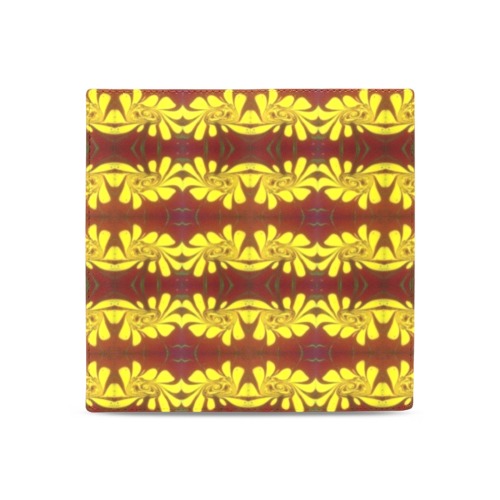 Yellow Flowers Women's Leather Wallet (Model 1611)