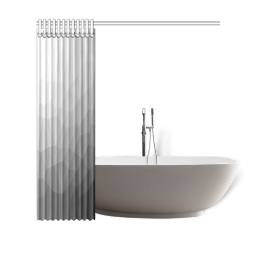 Grey Gradient Geometric Mesh Pattern Shower Curtain 69"x70"
