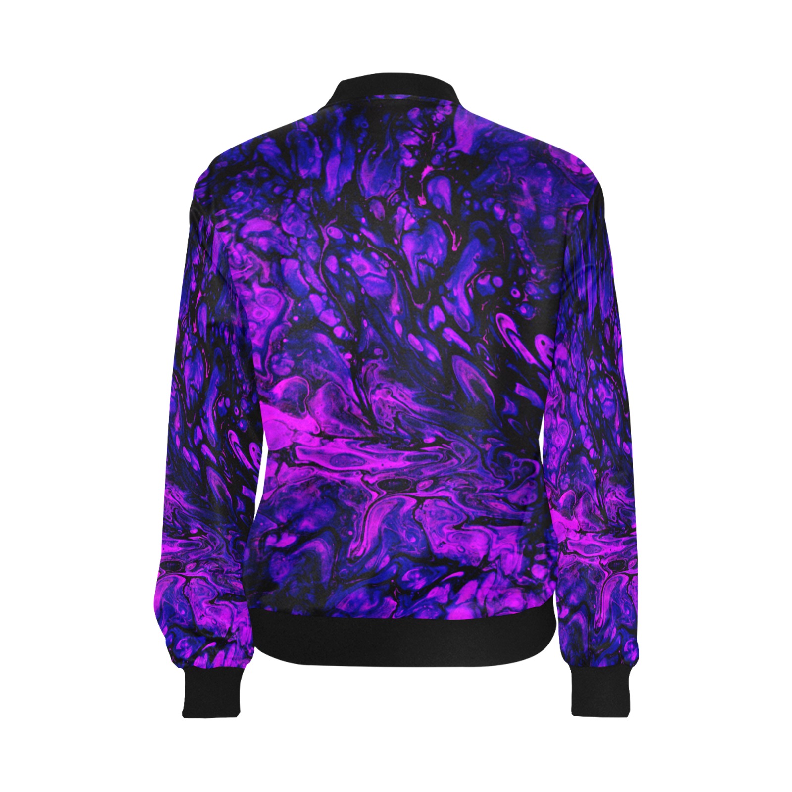 Purple Swirl All Over Print Bomber Jacket for Women (Model H36)