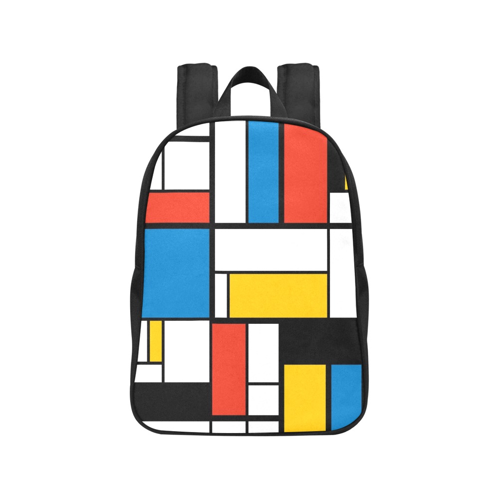 Mondrian De Stijl Modern Fabric School Backpack (Model 1682) (Medium)