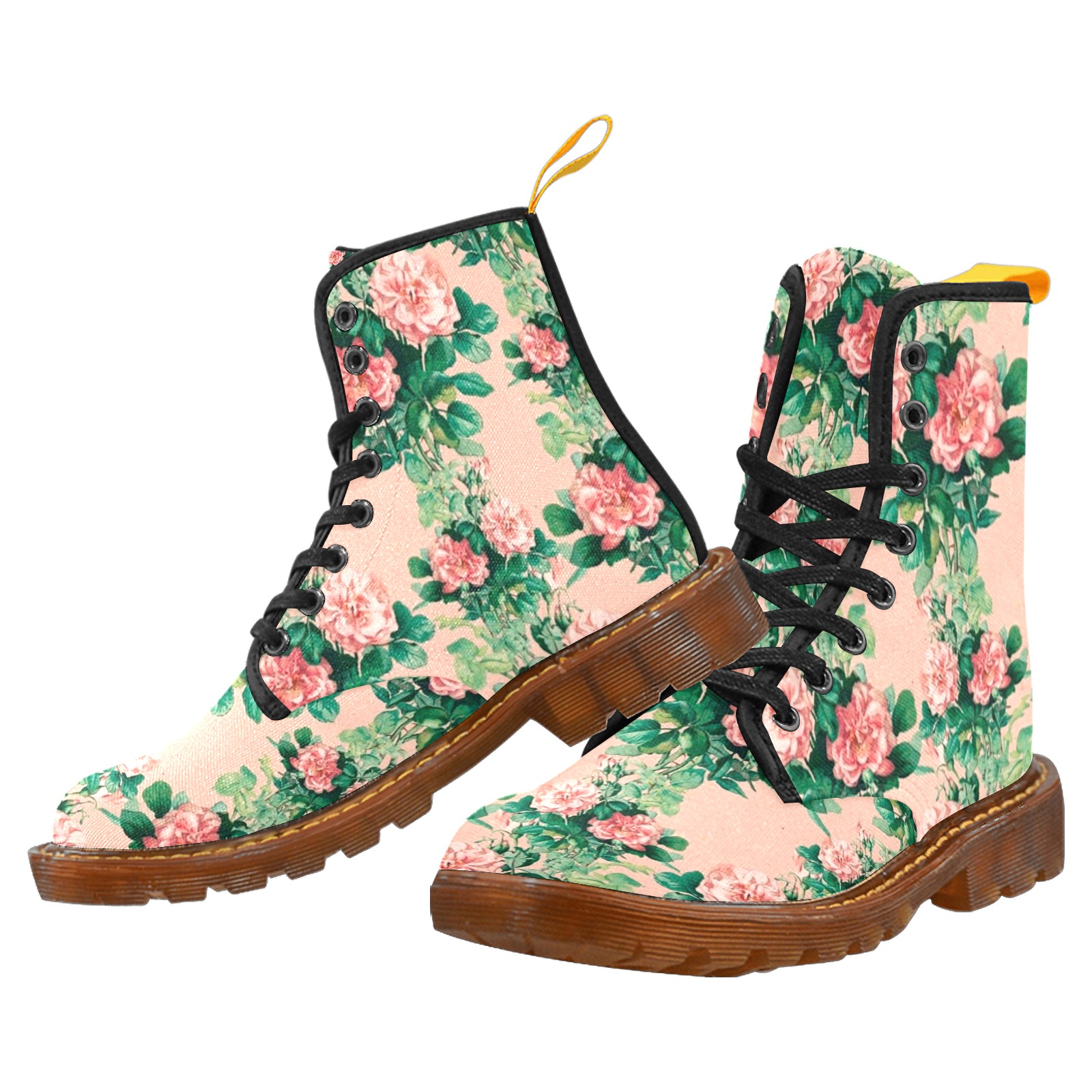 Vintage Antique Floral Martin Boots For Women Model 1203H