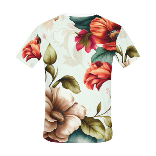 flowers botanic art (4) all over print tshirt All Over Print T-Shirt for Men (USA Size) (Model T40)