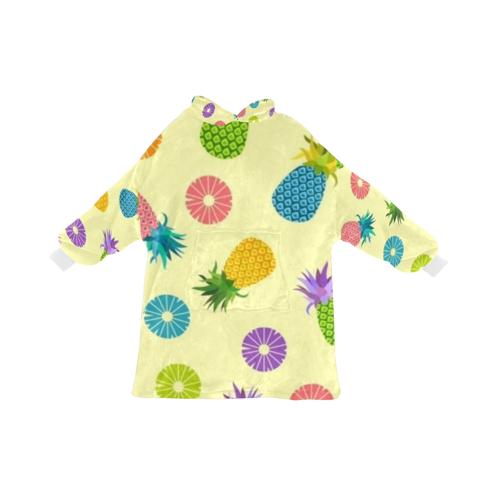 pineapple_background_multicolored_flat_decoration_6831771 Blanket Hoodie for Women