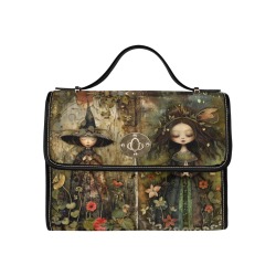 Forest Witch Satchel Handbag Waterproof Canvas Bag-Black (All Over Print) (Model 1641)