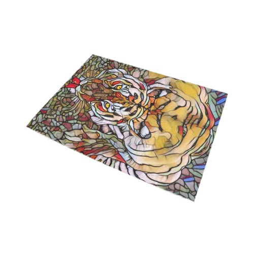 Tiger Tainted Glass Area Rug7'x5'