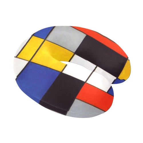 Composition A by Piet Mondrian U-Shape Travel Pillow