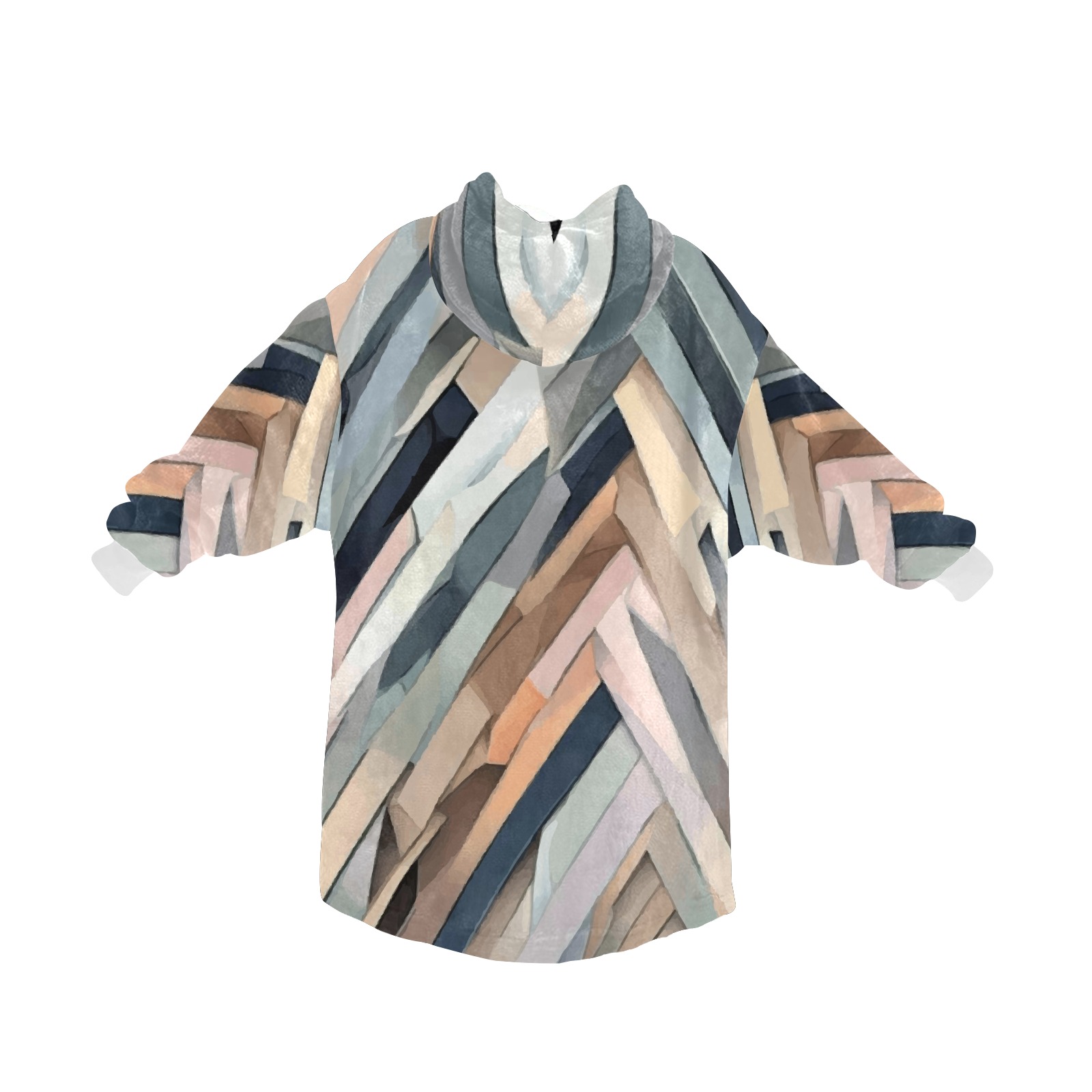Chevron-like abstract art pattern. Pastel colors Blanket Hoodie for Men