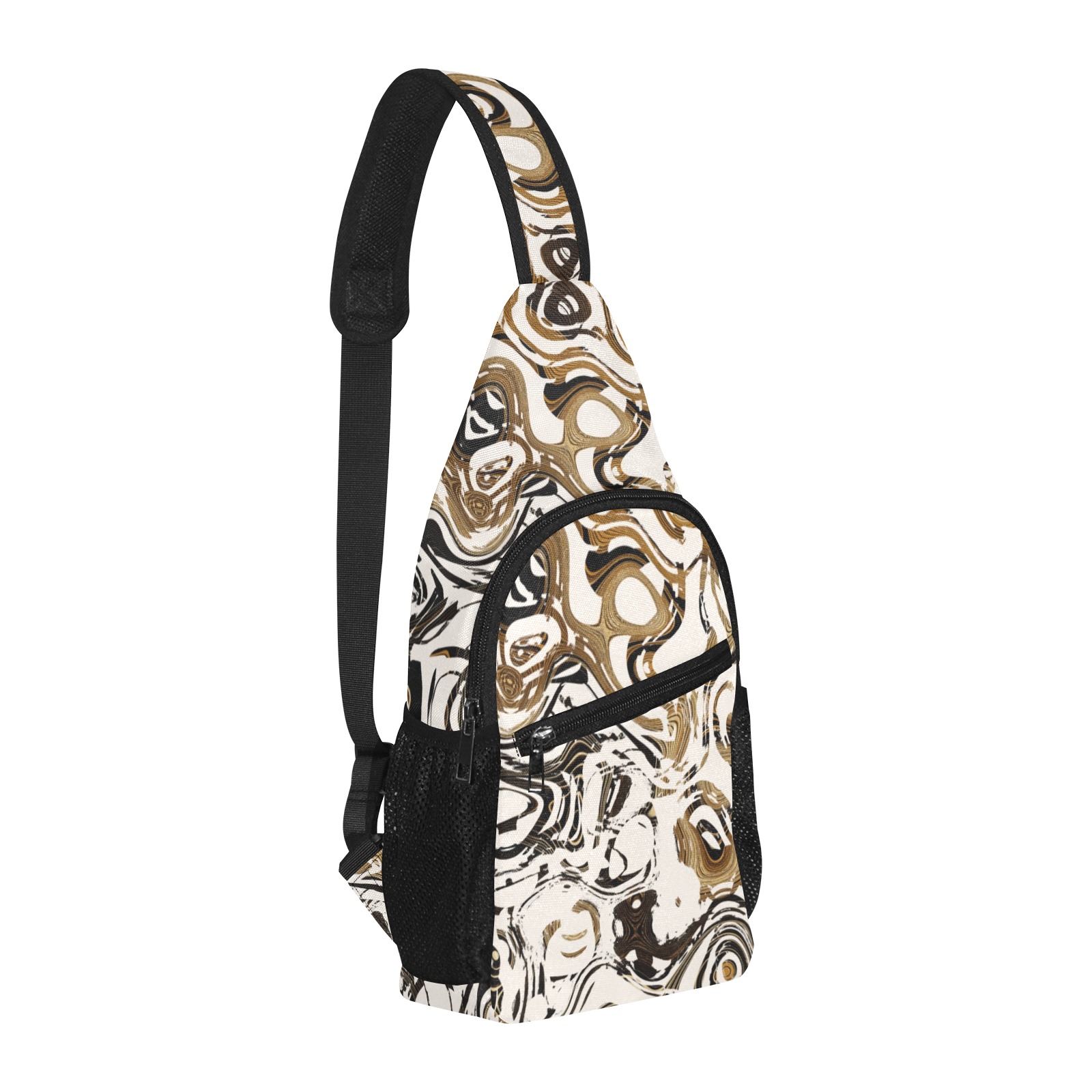 Marble Bronze All Over Print Chest Bag (Model 1719)