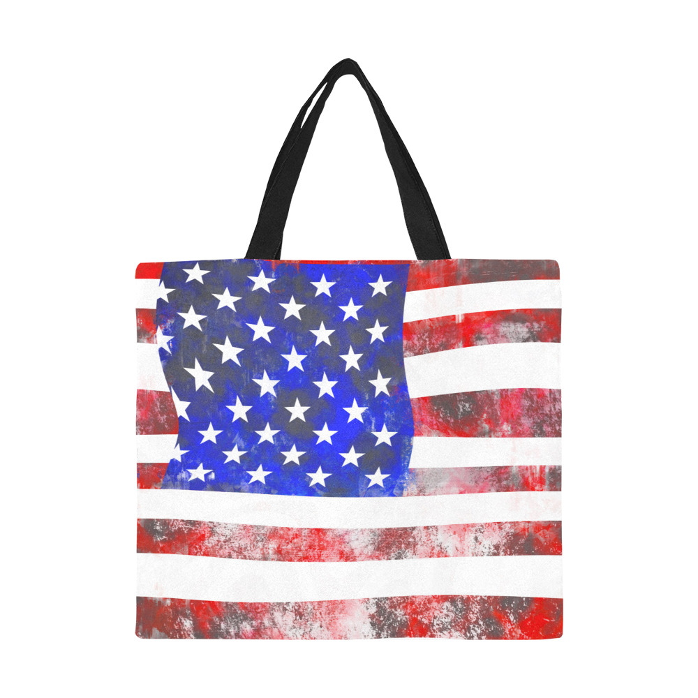 Extreme Grunge American Flag of the USA All Over Print Canvas Tote Bag/Large (Model 1699)