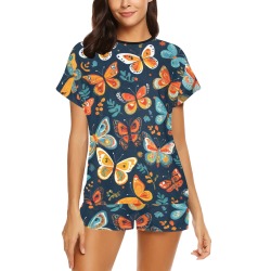 Bohemian Butterflies 2 Women's Short Pajama Set