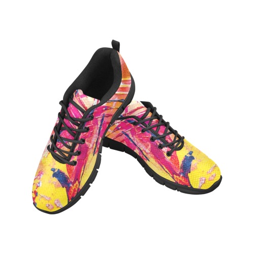 Bright Acrylic Paint Strokes Athletic Shoes Men's Breathable Running Shoes (Model 055)