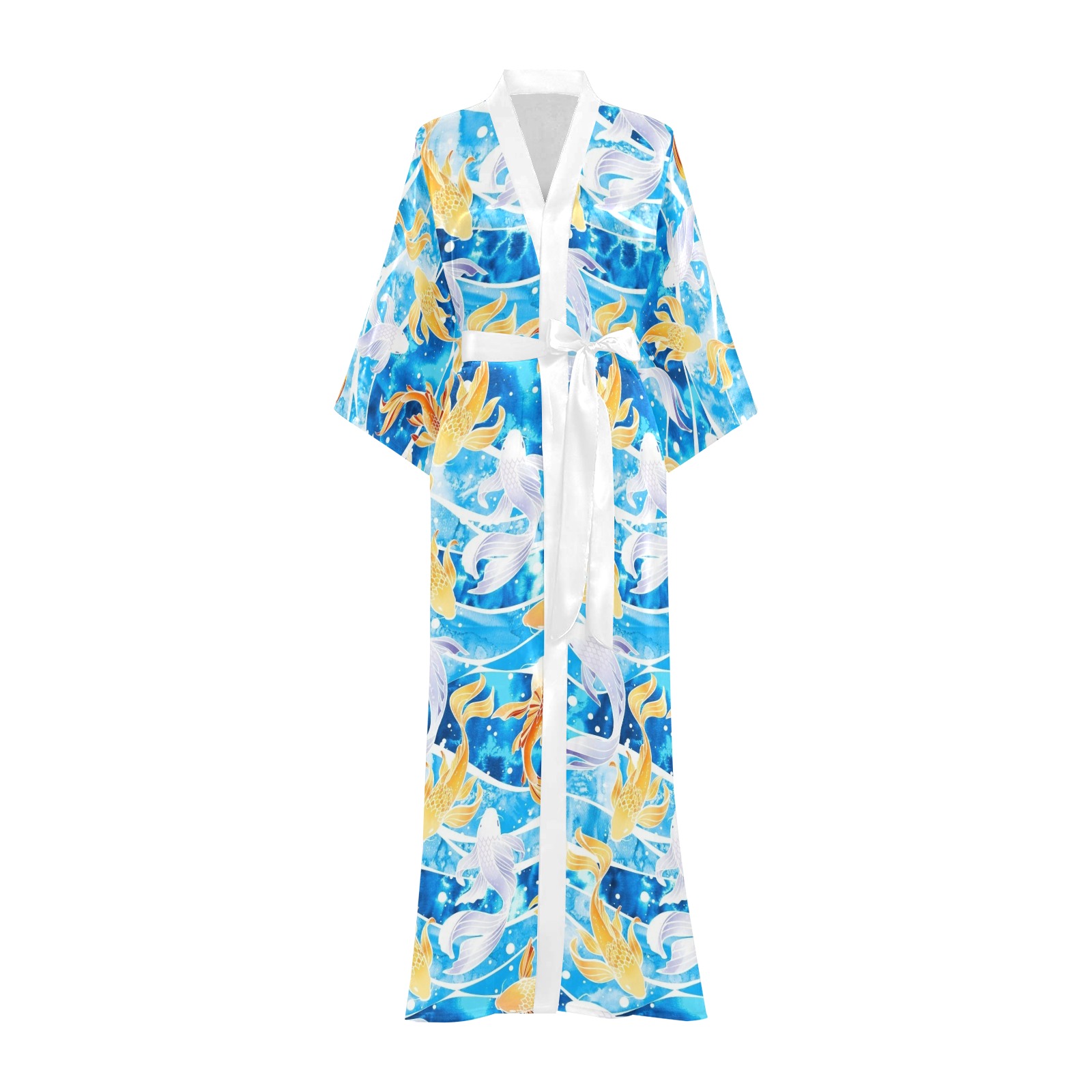 KOI FISH 001 Long Kimono Robe