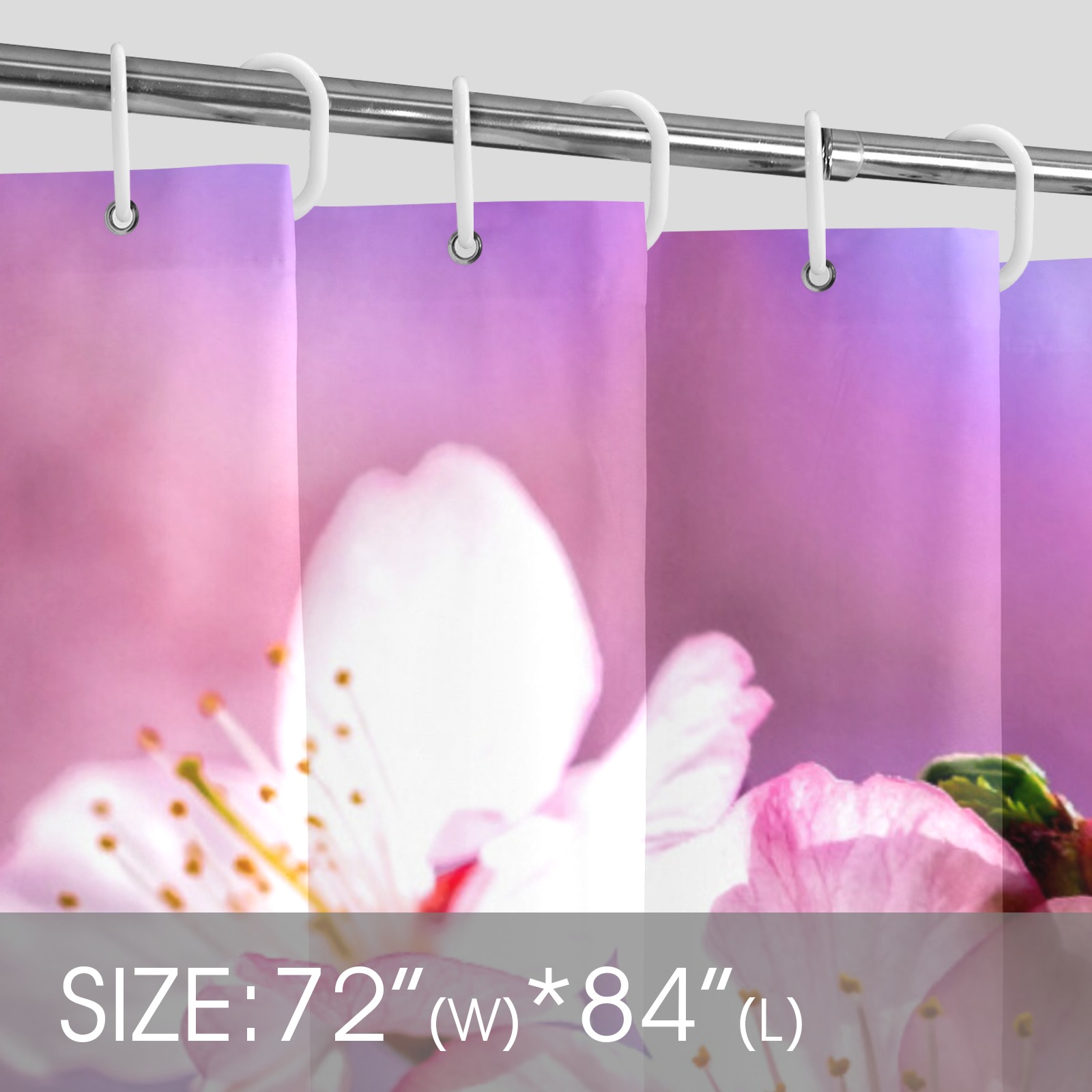 Sakura cherry flowers bloom in the secret garden. Shower Curtain 72"x84"