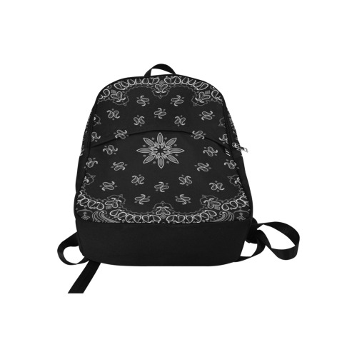 Bandanna Pattern Black White Fabric Backpack for Adult (Model 1659)