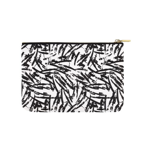Brush Stroke Black and White Carry-All Pouch 9.5''x6''