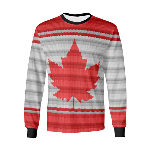 Kid's Canada Shirts Knit Print - Long Sleeve Kids' All Over Print Long Sleeve T-shirt (Model T51)