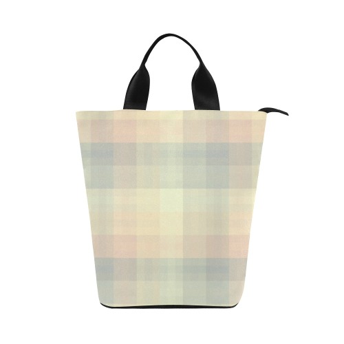 Candy Sweet Pastel Pattern Checkers Nylon Lunch Tote Bag (Model 1670)