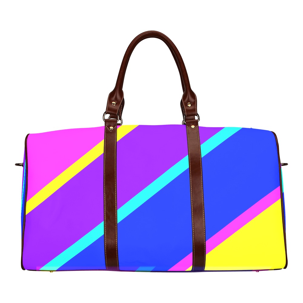 Bright Neon Colors Diagonal Waterproof Travel Bag/Small (Model 1639)