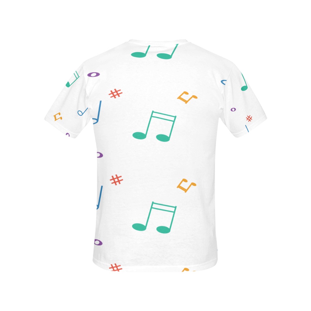 Colorful music notes pattern All Over Print T-Shirt for Women (USA Size) (Model T40)