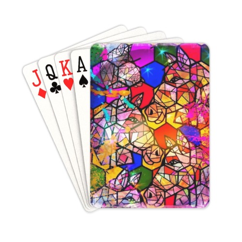 Horses Pop Art by Nico Bielow Playing Cards 2.5"x3.5"