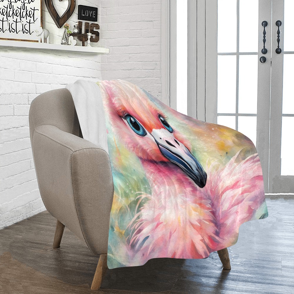 Rainbow Birds Flamingo 3 Ultra-Soft Micro Fleece Blanket 40"x50"