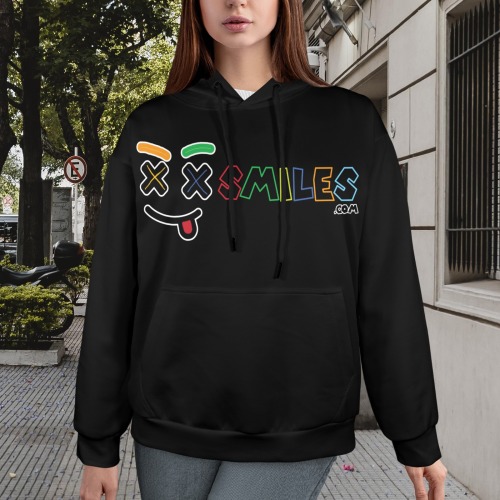 XXsmiles Black Hoodie Women's All Over Print Hoodie (Model H61)