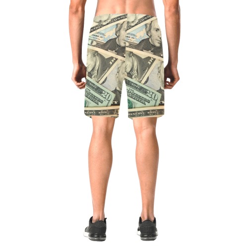 US PAPER CURRENCY Men's All Over Print Elastic Beach Shorts (Model L20)