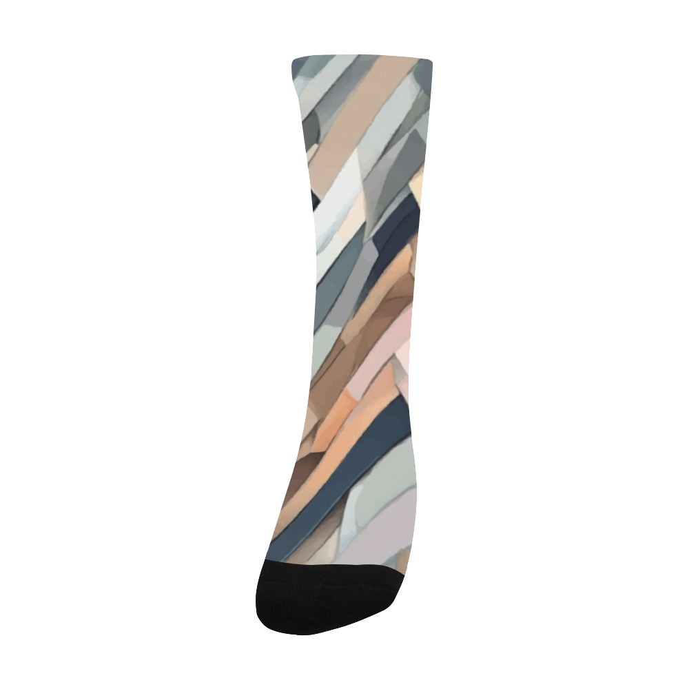 Chevron-like abstract art pattern. Pastel colors Men's Custom Socks