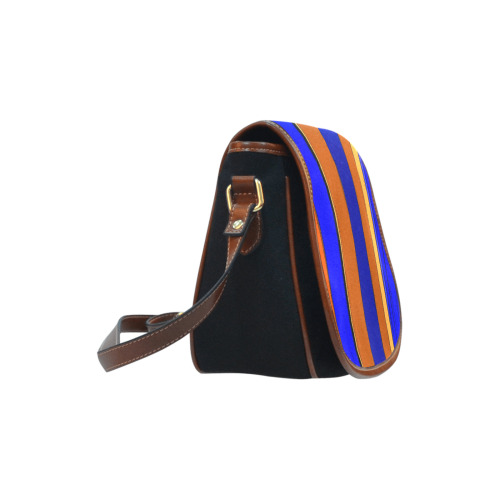 Abstract Blue And Orange 930 Saddle Bag/Small (Model 1649)(Flap Customization)