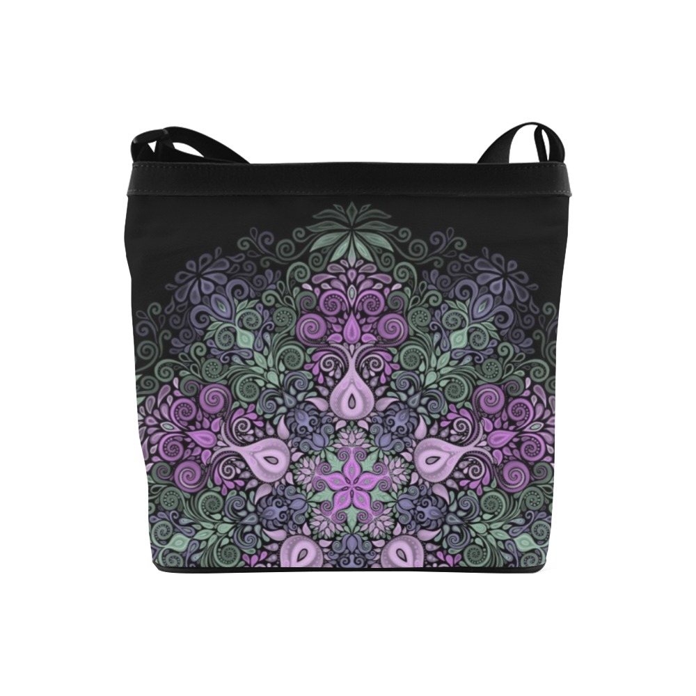 Baroque Garden Watercolor Purple Mandala Zoom Crossbody Bags (Model 1613)