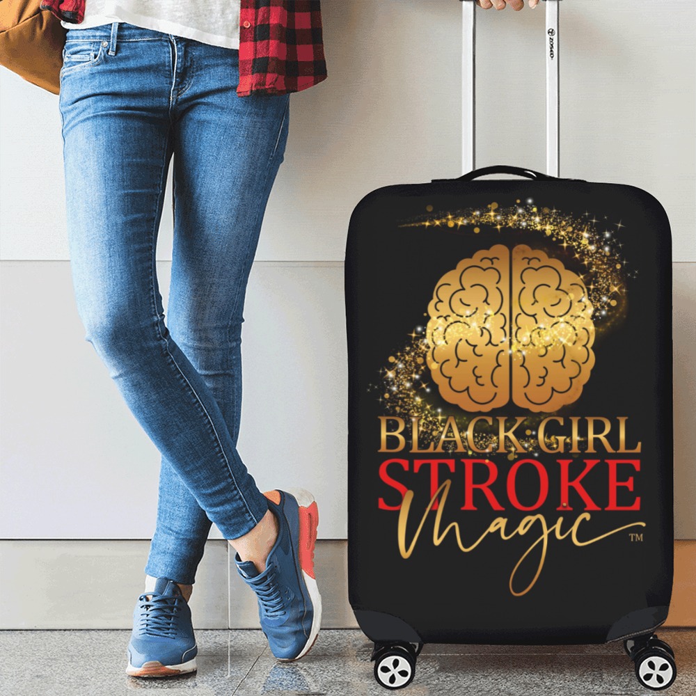 Black Girl Stroke Magic Logo Black Medium Luggage Luggage Cover/Medium 22"-25"