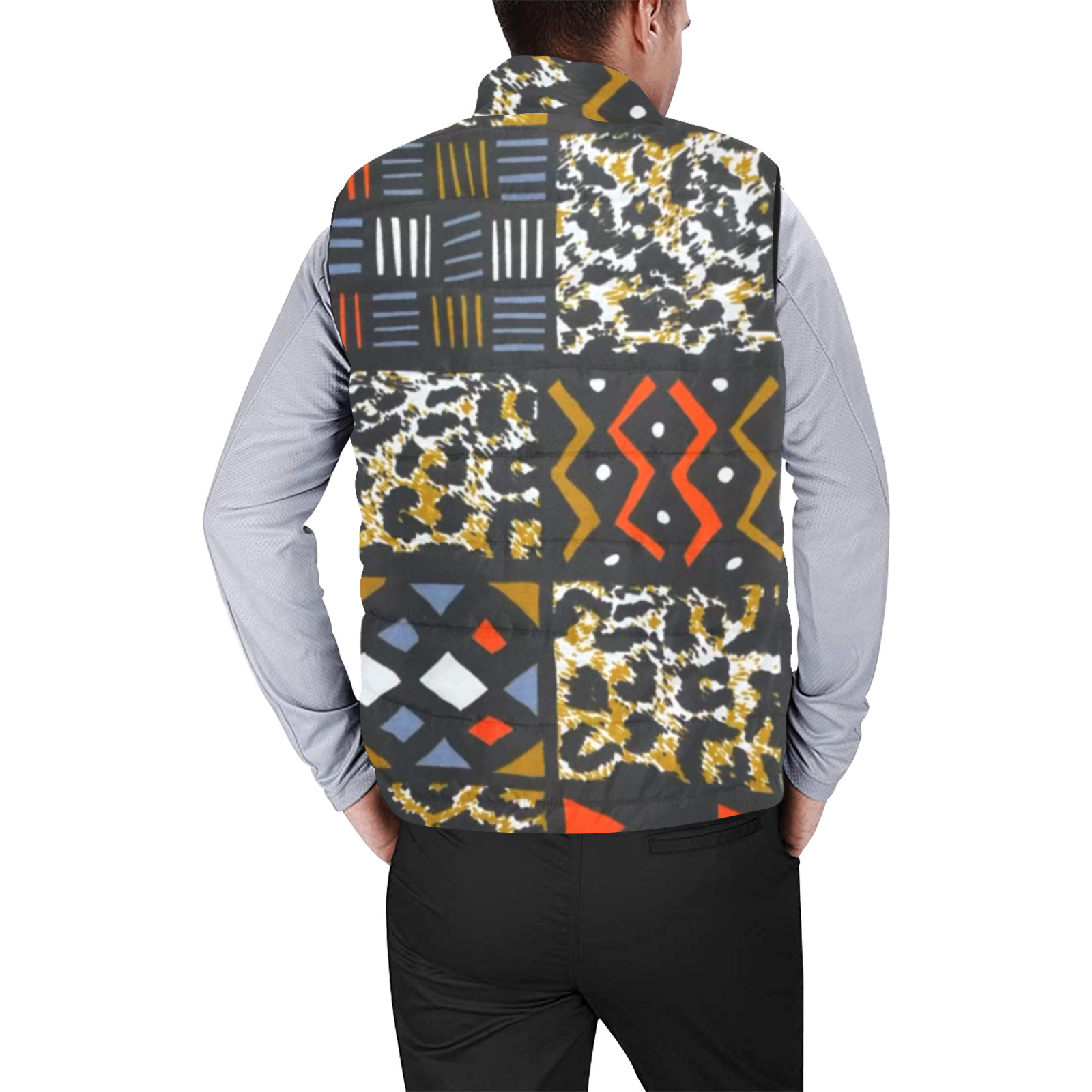 Kente Bodywarmer 7 Men's Padded Vest Jacket (Model H44)