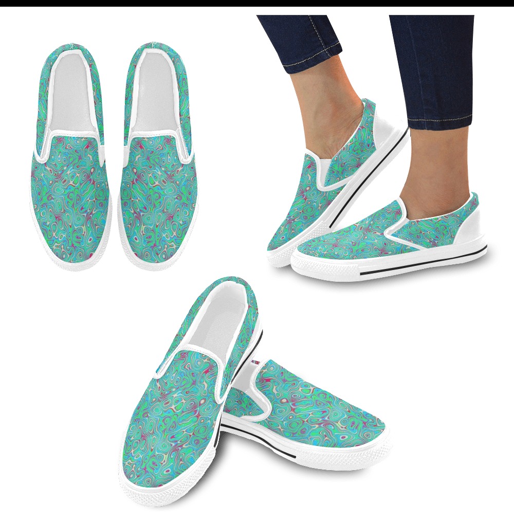 ocean Women's Slip-on Canvas Shoes (Model 019)