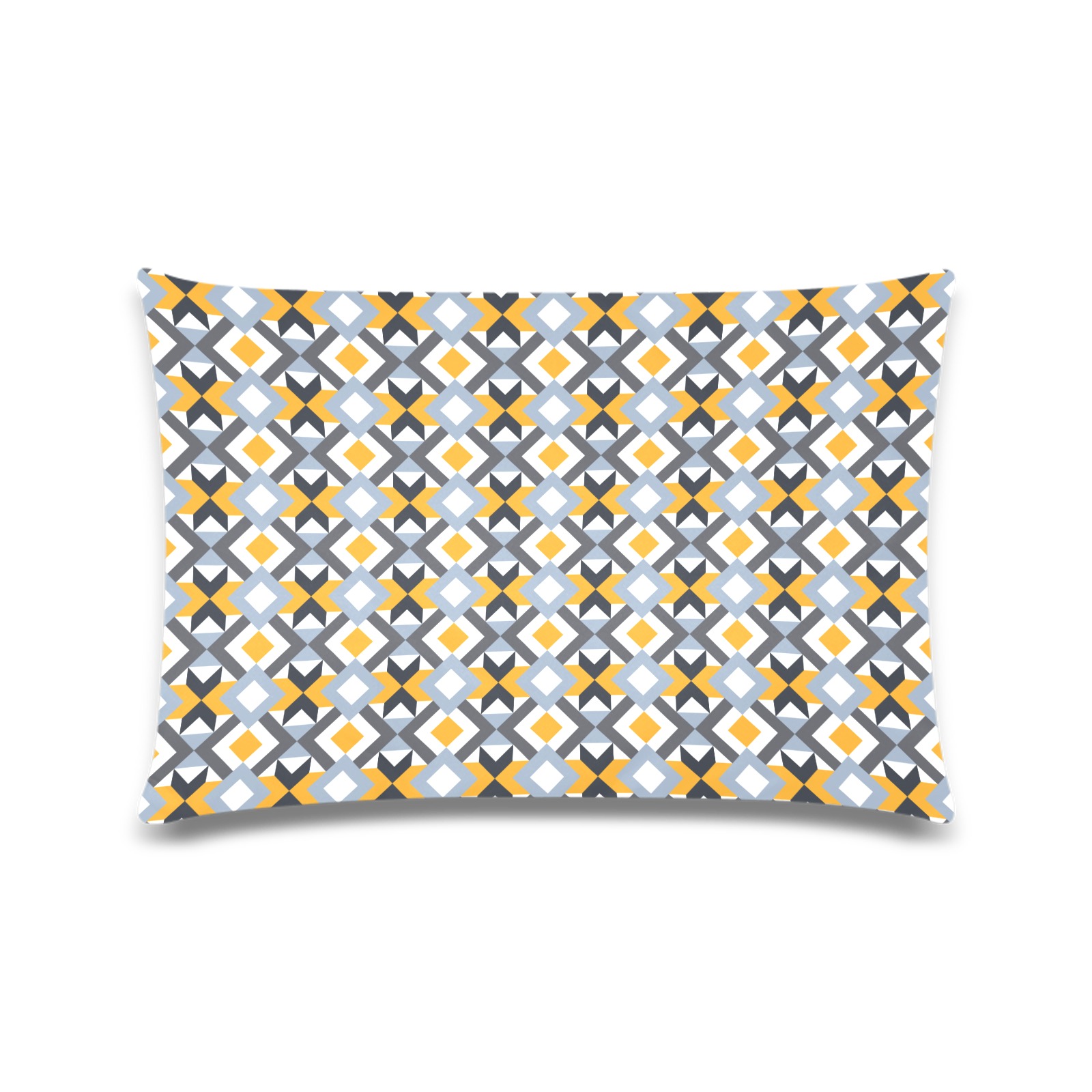 Retro Angles Abstract Geometric Pattern Custom Rectangle Pillow Case 16"x24" (one side)