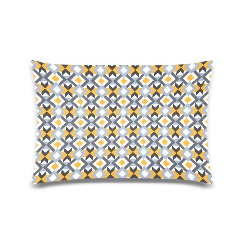 Retro Angles Abstract Geometric Pattern Custom Rectangle Pillow Case 16"x24" (one side)