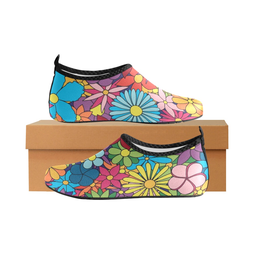 Hippy Flower Power Kids' Slip-On Water Shoes (Model 056)