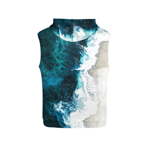 Ocean And Beach All Over Print Sleeveless Hoodie for Women (Model H15)