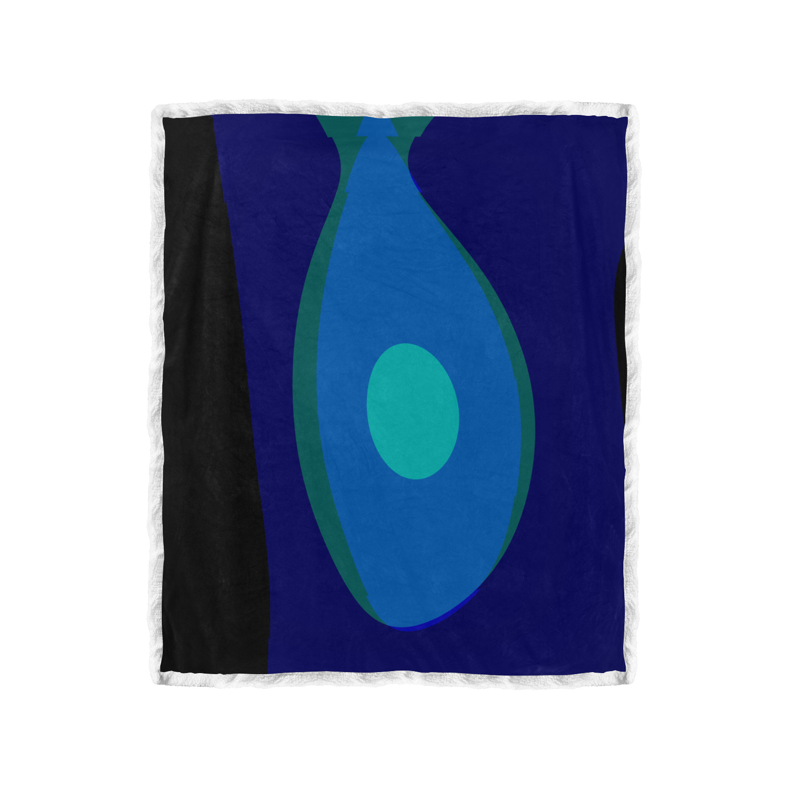 Dimensional Blue Abstract 915 Double Layer Short Plush Blanket 50"x60"