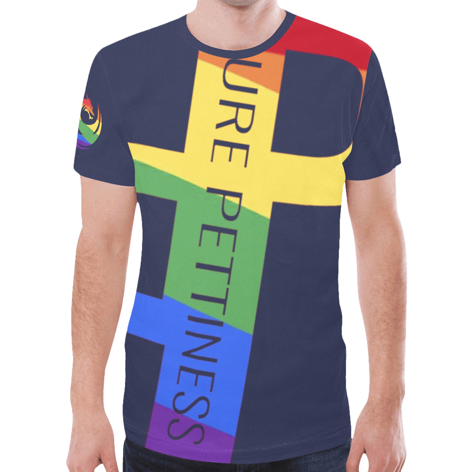 Pure Pettiness Pride navy New All Over Print T-shirt for Men (Model T45)