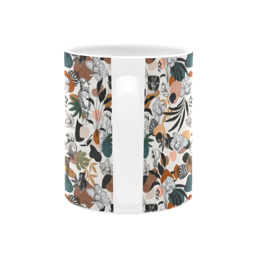 Abstract birds in the jungle 23F White Mug(11OZ)